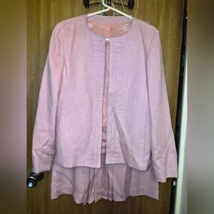 vintage Norgail Ltd New York pink two piece blazer jacket and skirt suit Set 7 8